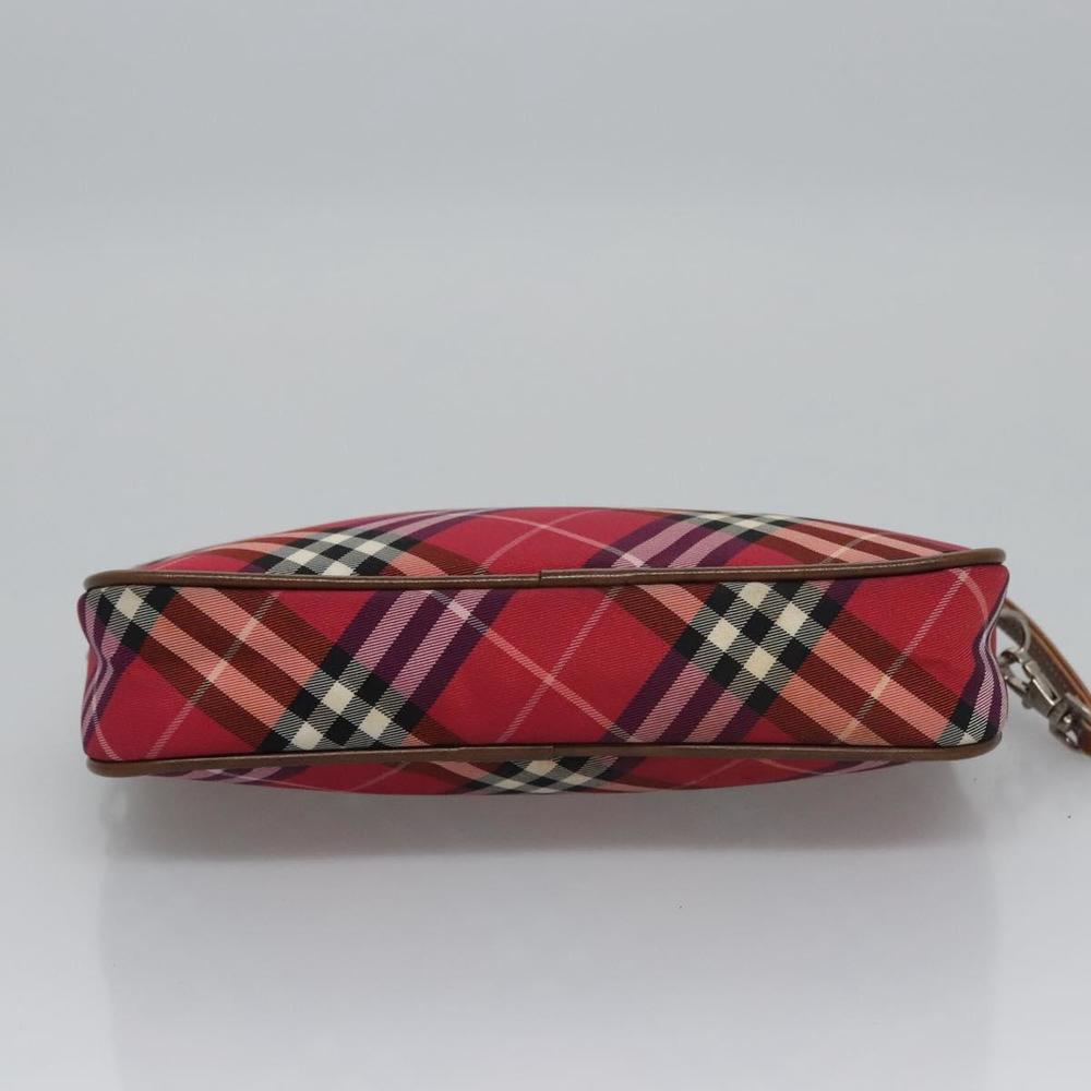 BURBERRY Nova Check Blue Label Accessory Pouch Nylon Red Brown Auth mr1139 - Picture 5 of 16